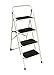 Escalera 4 peldaños Extra Anchos, Taburete Plegable, peldaños y Patas Antideslizantes
