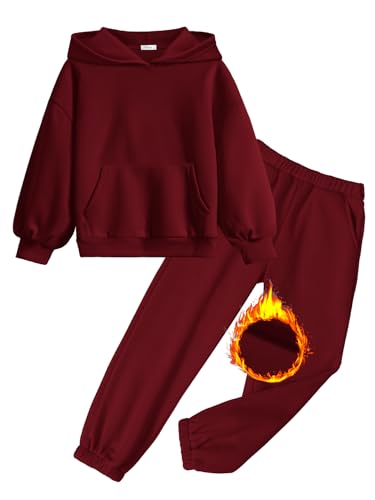 Image of Arshinet Girls 2 Piece Outfits Hoodie Sweatsuit Sets Oversized Sweatshirt and Baggy Fall Fashion Sweatpant with Pockets