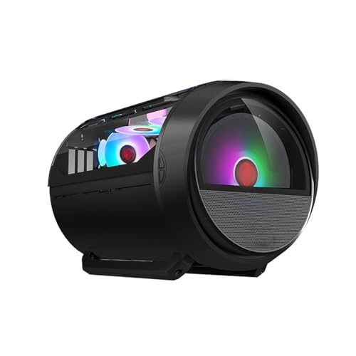 Boîtier d'ordinateur de tour intermédiaire avec support vertical pour GPU, compatible M-ATX/Mini-ITX, éclairage RVB pour jeux de bureau