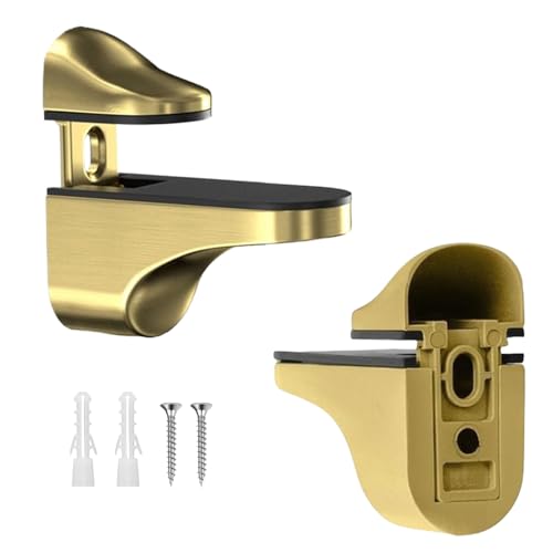 Shelf Support - Glass Mounting Bracket for Secure Install | Metal Clamp with Polished Finish & Easy...