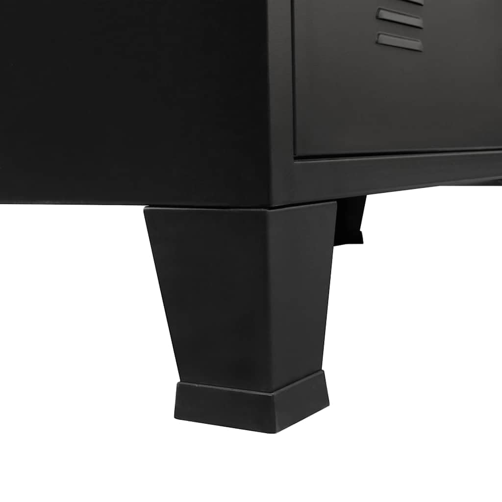 vidaXL Cassettiera in stile industriale, materiale metallico resistente e facile da pulire, 4 cassetti grandi, colore nero