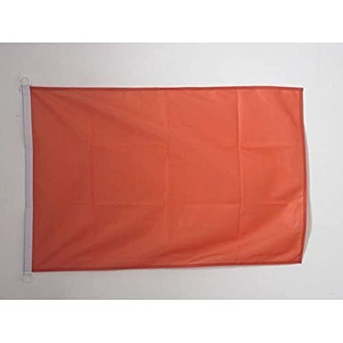 AZ FLAG - Drapeau Unicolore Orange - 45x30 cm - Pavillon Nautique De Couleur Orangée Spécial Bateau Et Extérieur En Maille Bloquée Avec Anneaux Plastiques Intégrés - 30g