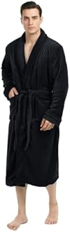 NY Threads Mens Robe, Luxury Plush Fleece Mens Bathrobe, Spa Bath Robe for Men