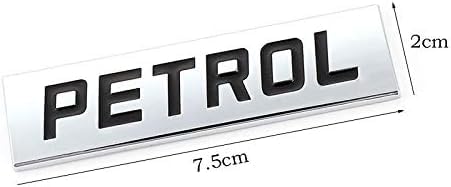 Image of AutoBizarre 3D Raised Petrol Metal Monogram Emblem Badge Sticker for All Cars & Bikes (Silver Black)