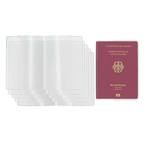 welsberg 5 fundas para pasaporte, transparente mate, para pasaporte, organizador para Europa, Transparente mate Cover