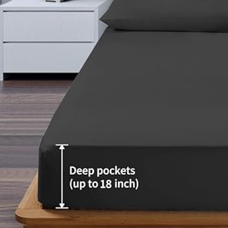 EaseHome Full Size Sheets - Extra Soft Full Sheets with 18-inch Deep Pocket, Premium Bedding Collection - Extra Soft Breathable Wrinkle Fade Stain Resistant Hypoallergenic - 4 Piece (Full, Black)