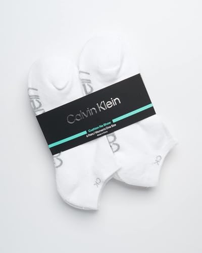Image of Calvin Klein Womens No Show Socks - 6 Pack Breathable Cotton Blend Athletic Performance Low Cut Running Socks for Women