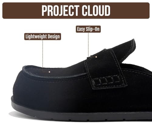 Image of Project Cloud 100% Genuine Leather Womens Clogs - Plush & Soft Insole with Arch Support Non Slip Mules & Clogs for Women Footwear - Water Resistant Women Shoes (Foamy)