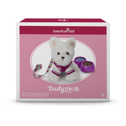 American Girl, Truly Me 18-inch Doll Accessories, AG Star Squad Puppy & Accessories, Coconut Chip, for Ages 6+