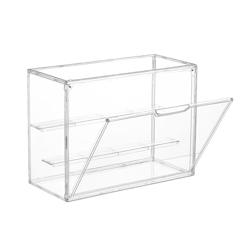 Image of Vtopmart 1 Pack Acrylic Display Case, Stackable Figure Display Case with Magnetic Door & Adjustable Shelves, Clear Collectibles Showcase for Action Figures, Miniatures, Models