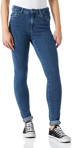 ONLY Women's Jeans Onlpower Mid Push Up Sk Jea Rea3223 Noos, dark blue denim, 31 W / 30 L