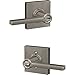 SCHLAGE F51A LAT 619 COL Latitude Lever with Collins Trim Keyed Entry Lock, Satin Nickel