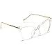 WearMe Pro - New Elegant Oversized Clear Cat Eye Glasses (Clear Frame, 51)