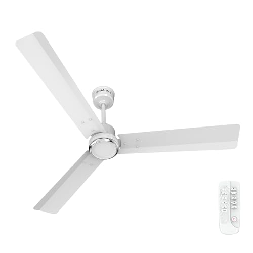 Bajaj Classico Sleek Plus 5S 1200MM (48”) BLDC Ceiling Fan with Remote | BEE 5 Star Rated Energy Efficient | Power Saving | Sleek Compact Design | High Air Delivery |2-Year Warranty |Base White