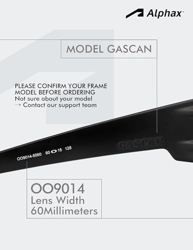 Image of Alphax Polarized Replacement Lenses for Oakley Gascan OO9014 60mm Sunglasses | Glare Reduction | Precision Cutting