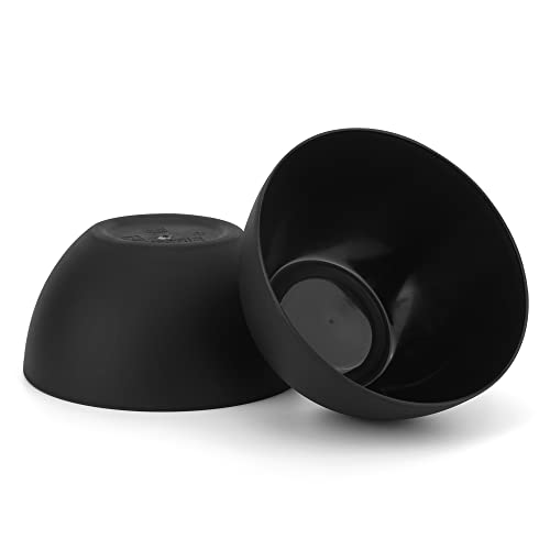 Kx-Ware Plastic Bowls Set Of 12 - Unbreakable And Reusable 32Oz/6 Inch Plastic Cereal/Soup/Salad Bowls Black | Dishwasher Safe, Bpa Free #TOP2