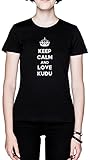 Calidad superior Keep Calm and Love Kudu Negro Mujer Camiseta Tamaño M Black Women\'s tee Size M