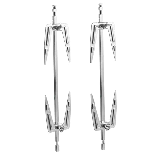 ibasenice 2Piezas Tenedores Giratorios Inoxidable para Freidora de Aire y Barbacoa Accesorio para Cocinas y Asados para Bbq y Hornos