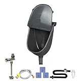 Wall Hung Urinal - Wall Mounted Urinal for Men | Pp Material with Lid, Spill Resistant Flushing Diverter, Easy Install Compact Size, Perfect for Home, Office, Garage, Camping, Dorm Use immagine