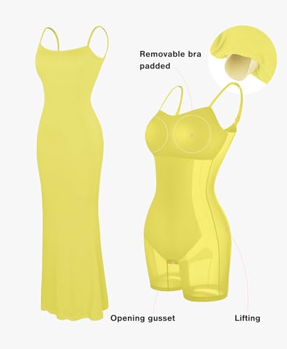 Image of Popilush Maxi Bodycon Dress with Built in Bra, Long Shapewear Dresses | Tummy Control, Floor-length, Formal Occasions, Wedding Guest and Engagement