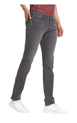 Image of Colorplus Men's Fitted Cotton Jeans (CJYT00506B5 Blue)