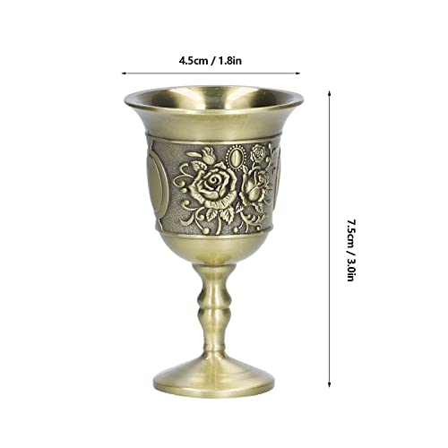 Taça de metal, estilo vintage elegante e generosa taça de vinho com padrão de crisântemo para bar.