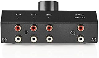 NEDIS Analog Audio Switch | 3 port | Connections - Input: 3X (2X RCA socket) | Connections - Output: 1x (2X RCA socket) | Manual | metal | black Black