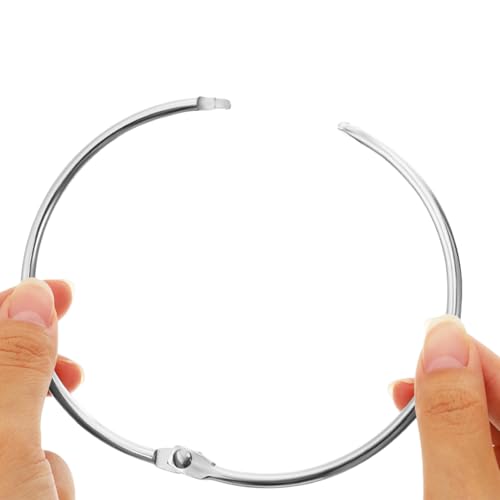 Anneaux métalliques de 10 cm blancs WOONEKY pour reliure et scrapbooking lot de 12