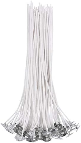 Harapu Cotton Candle Wick 8" Pre-Waxed Low Smoke Wick for Candle Making,Candle DIY, 50 Pcs