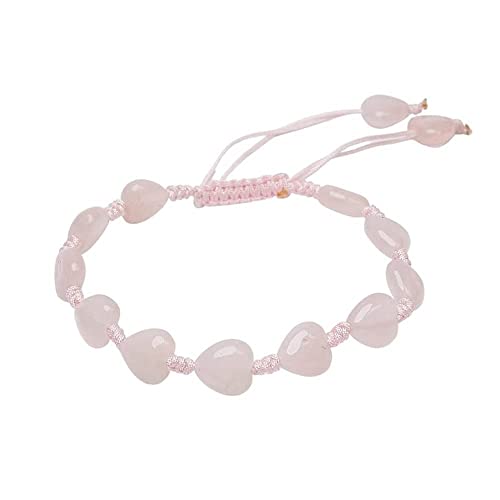 Bracelet ajustable fait main quartz rose bijou tendance pour femme