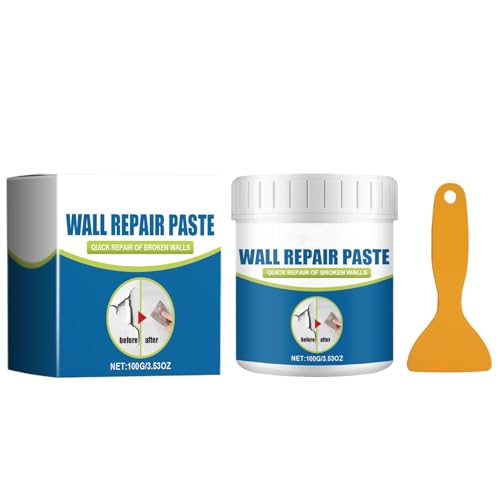 Kit de reparación de masilla de pared – Kit de reparación de masilla de pared, kit de reparación de agujeros en yeso, masilla de lechada, yeso blanco con raspador, espátula de pared, masilla para
