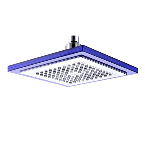 Ksunun Alcachofa de Ducha LED de 8 Pulgadas Cabezal de Ducha Lluvia Alta Presión Rociador de Ducha de Lluvia de Cromado ABS con Jets de Antiobstrucción Control de Temperatura 3 Cambio de Color