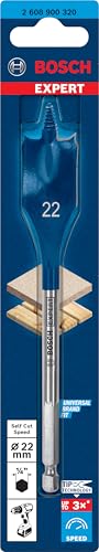 Bosch 1x EXPERT Self Cut Speed Spade Drill Bit (for Softwood, Particleboard, Ø 22.00 mm, Professional Accessory Rotary Drill/Drivers)