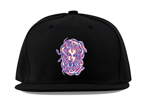 Casquette Medusa noire unisexe en coton ajustable avec motif de la gorgone grecque