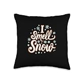 christmas winter sweater depot I Smell Snow Funny Christmas time Winter Weather Snowflakes Throw Pillow, 16x16, Multicolor