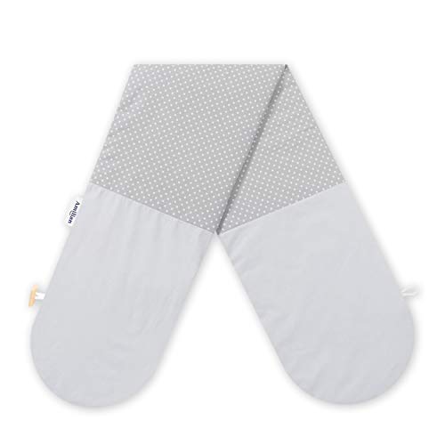 Amilian® Bezug für Stillkissen Lagerungskissen Seitenschläferkissen Schwangerschaftskissen Baby 100% Baumwolle Größe 160cm (Pünktchen KLEIN Grau/Hellgrau)