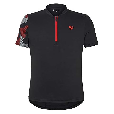 Ziener Kinder NASOJA Fahrradtrikot/Radtrikot - atmungsaktiv|schnelltrocknend|elastisch|funktionell, Black, 128 Cover