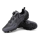 [MAKAY] ビンディングシューズ spd シューズ サイクリングシュ ーズ ロードバイク シュ ーズ フラットペダル シ ューズ サイクルシ ューズMTB SPD/SPD-SL ファッション 通気性 滑りにく 衝撃吸収 初心者 メンズ レディーズ (26.0 cm,グレイ +1)