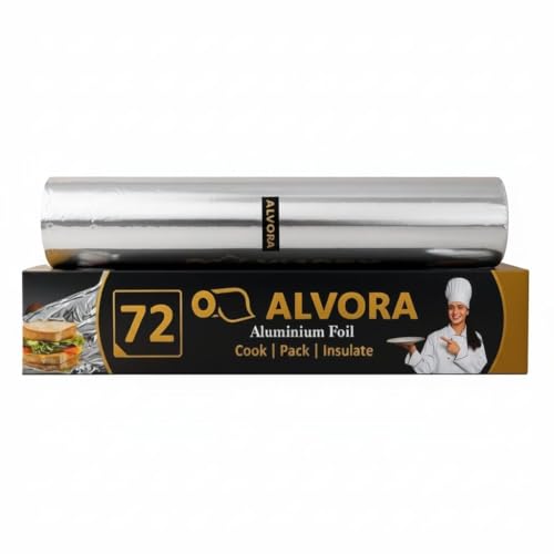 Image of Aluminium Foil Roll Heavy Duty Kitchen Foil Paper for Cooking, Baking, Grilling, Food Wrapping & Storage | Durable 11 /18 Micron Silver Foil Roll (18 Meter)