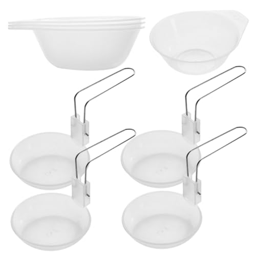 Toddmomy 1set Portable Plastic Soup Bowl Set Reusable Serving Spoons Stackable Lightweight and Easy to Clean for Camping Picnics and Outdoor Dining Transparent Material