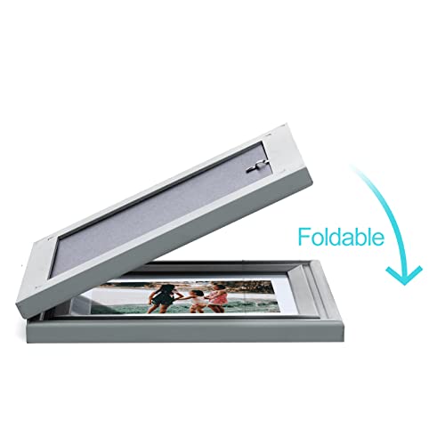 Wisadd Horizontal 5X7 Picture Frames Double Hinged Wood Folding Photo Frames With Real Glass Front Fit For Desktop Or Tabletop Display Pictures 4X6 With Mat Or 5X7 Without Mat, Gray Xhui-H75X2 #TOP1