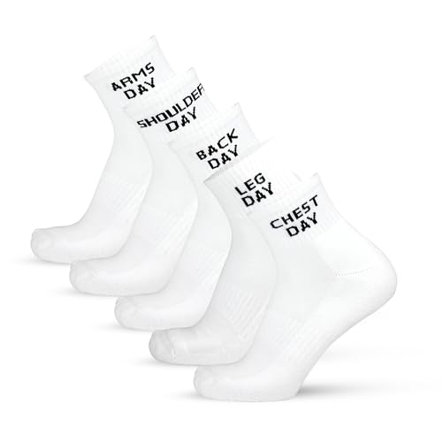 Gym Socks Men, Workout Socks Men, 5 Pairs Mens 9-12 Size, Cushioned Performance Athletic Thick Ankle/Quarter Length