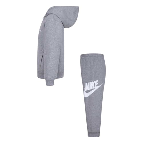 Image of Nike Kids' Sportswear Club Fleece Pullover Hoodie and Joggers 2-Piece Outfit Set (Large Swoosh Logo)
