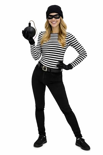 Nicky Bigs Novelties Adult Plastic Black Fake Round Cartoon Bomb Prop Pretend Halloween Costume Accessory