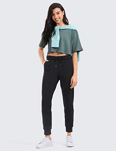 Crz Yoga 4-Way Stretch Golf Joggers For Women, 27" Casual Travel Workout Pants, Lounge Athletic Sweatpants With Pockets Black Medium #TOP3