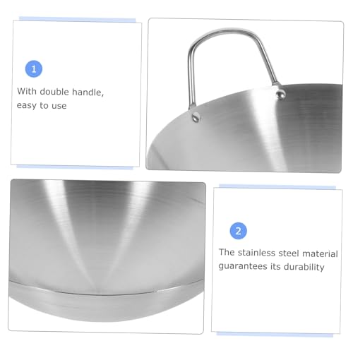 Wok redondo de acero inoxidable UKCOCO miniatura 3