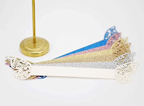 100 Pcs Napkin Rings Butterfly Shape Frosted Paper Napkin Holder For Weddings Party Serviette Table Decoration Restaurant (Silver) #TOP6