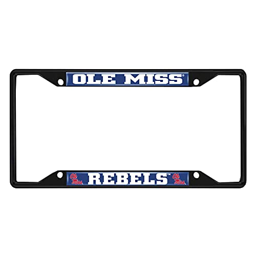 FANMATS 31275 Ole Miss Rebels Metal License Plate Frame Black Finish