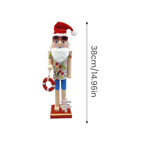 Père Noël d'été cadeau original figurine bois pour les fêtes