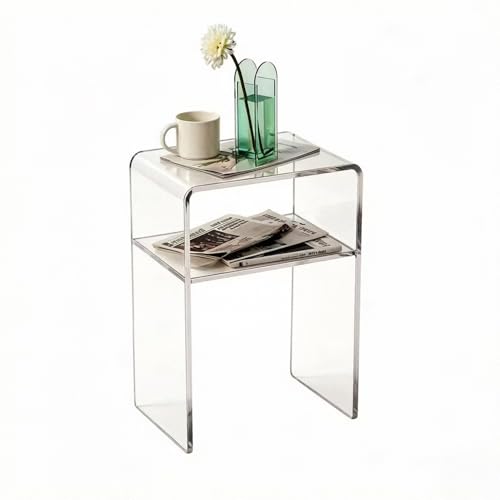 Clear Acrylic 2-Tier End Table